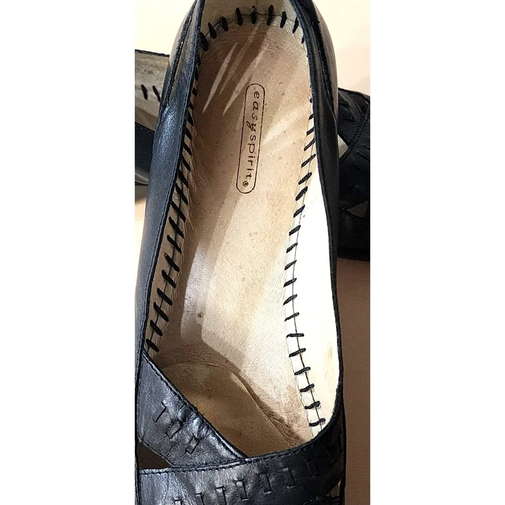 Women's EASY SPIRIT Black Slip-on Wedge Heel SHOES, Size 10N‎